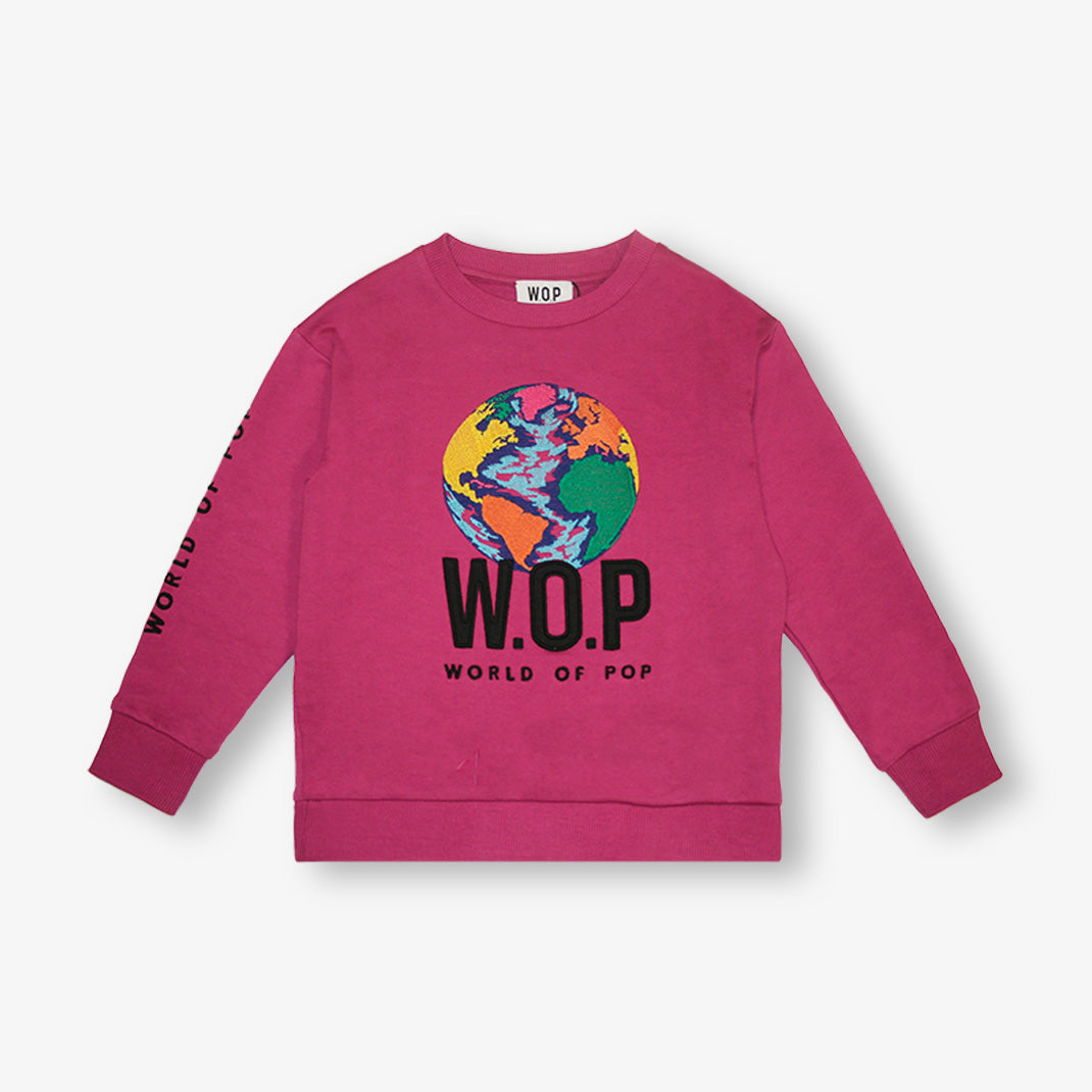Sweatshirt brodé Planète pour enfants en Coton Bio