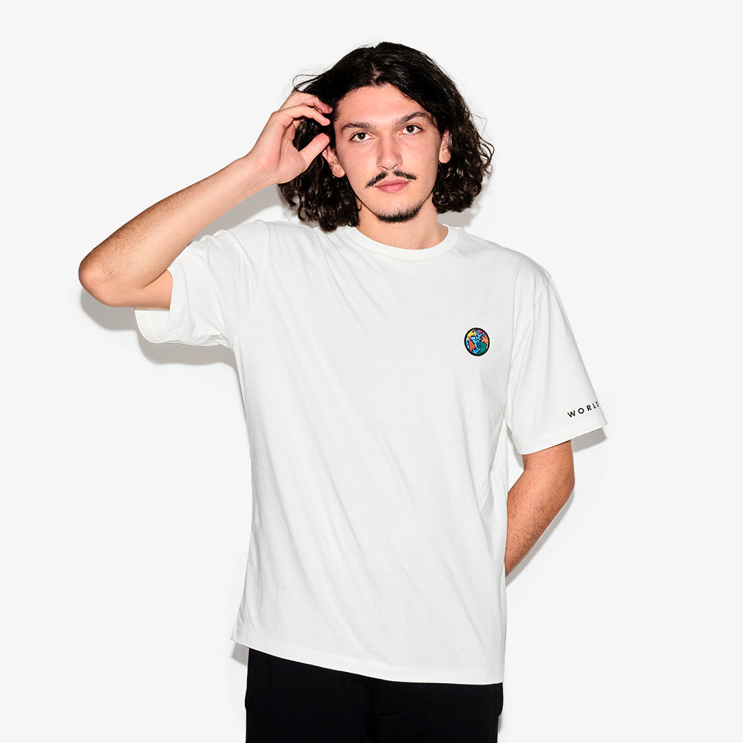 T-shirt badge "Planète" en Coton Bio