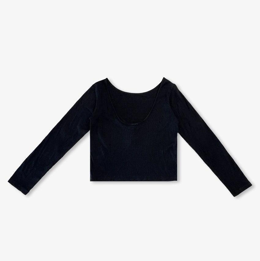 T-shirt manches longues "W.O.P" noir pour adultes