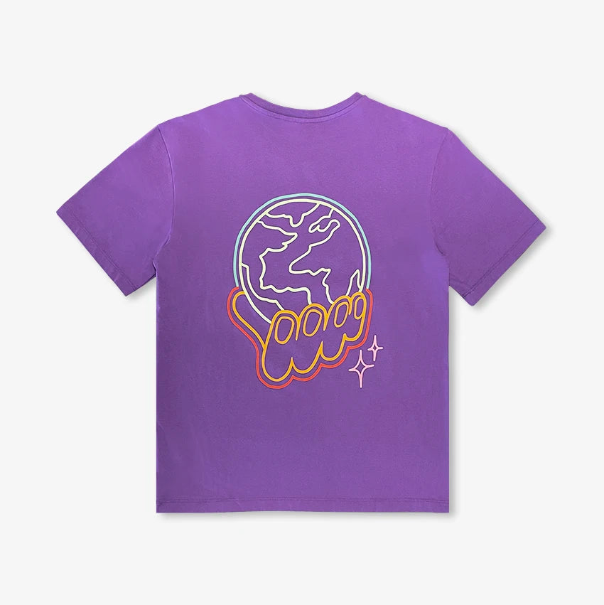 Tee-shirt violet devant/dos "Planète" pour enfants
