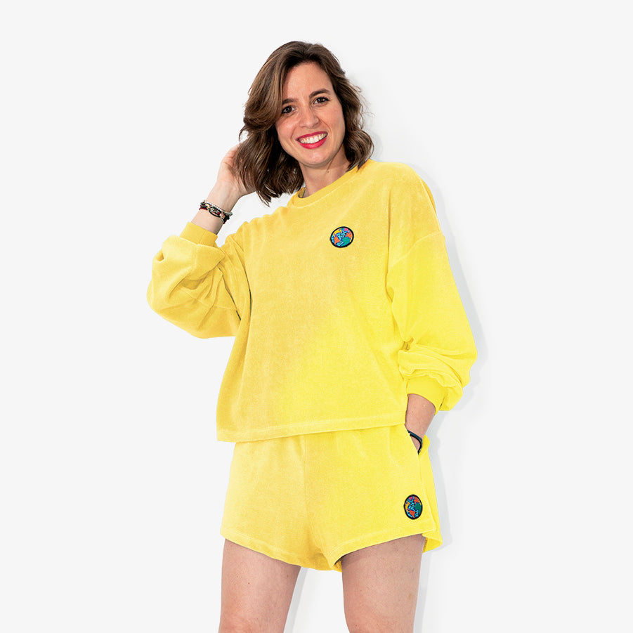 sweat éponge jaune
