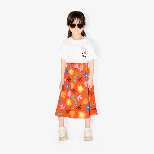 Jupe imprimée "Symboles" pour enfants en Coton Bio