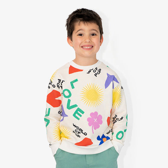 Sweatshirt unisexe imprimé "Symboles" pour enfants en Coton Bio