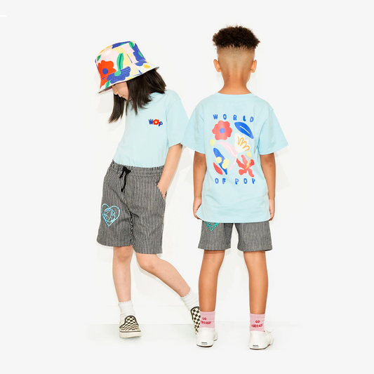 Short rayé "Coeur Planète" pour Enfants