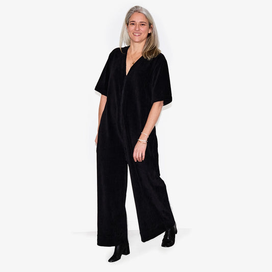 Combinaison noire W.O.P pour adultes en maille velours