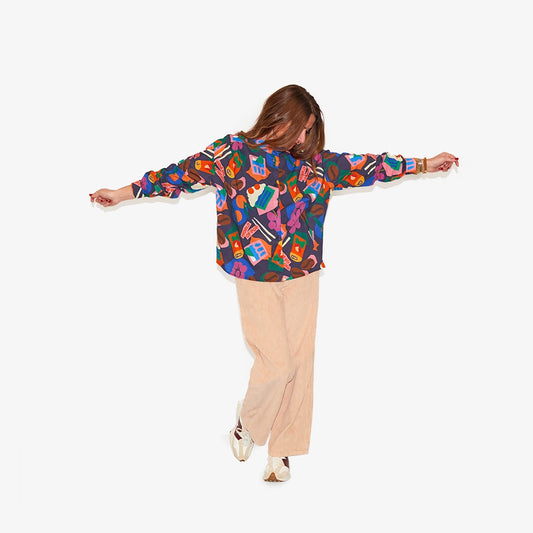 Pantalon beige en velours côtelé "W.O.P" pour adultes