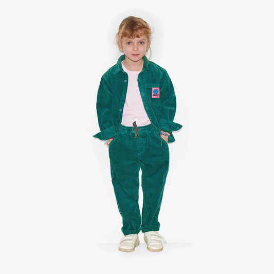 Chemise verte velours côtelé "W.O.P" pour enfants