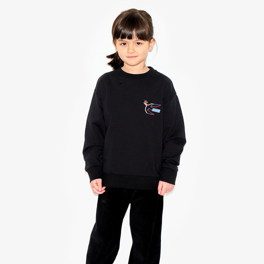 Sweatshirt devant dos "Birds Protect" en coton bio pour enfants