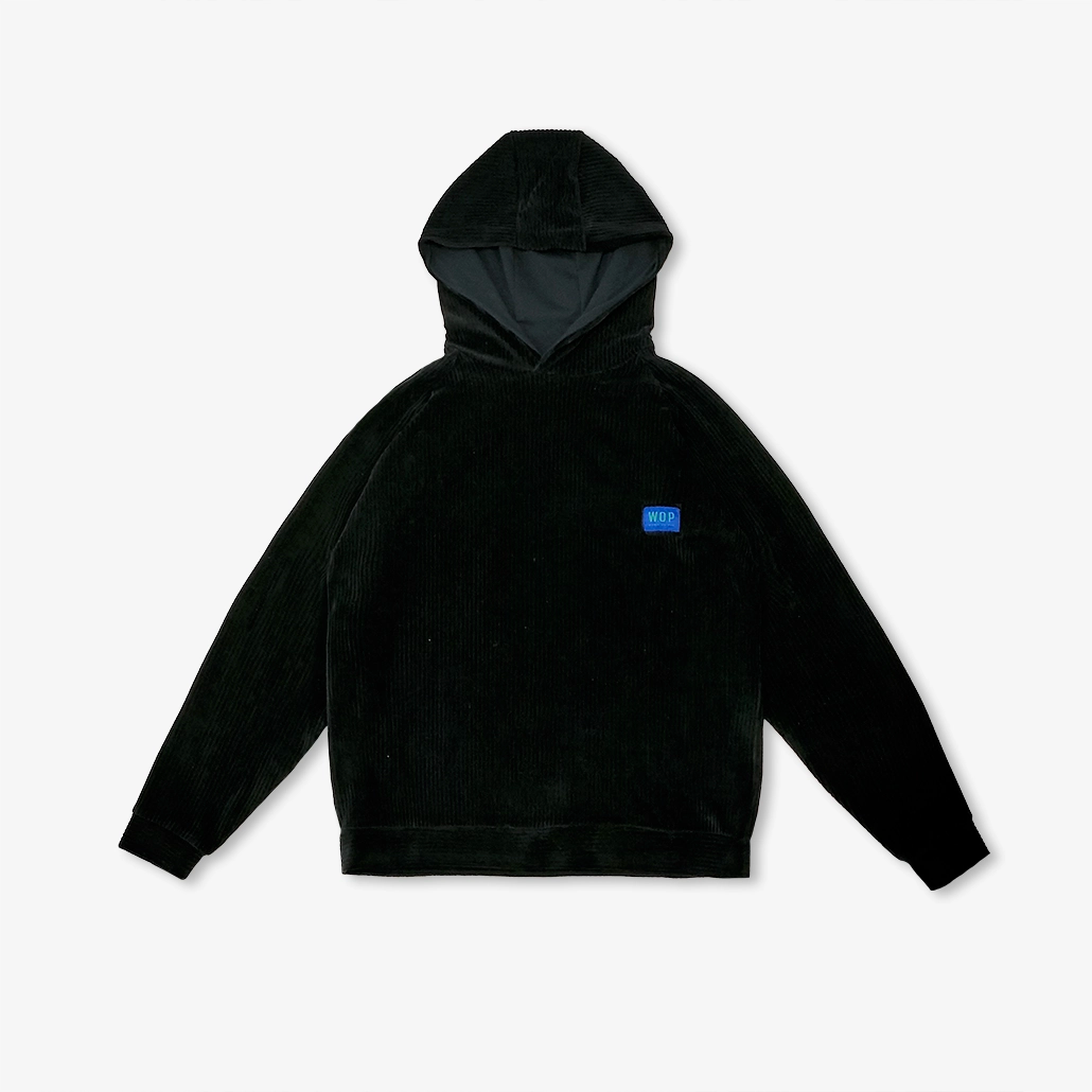 Hoodie noir W.O.P pour adultes en coton bio