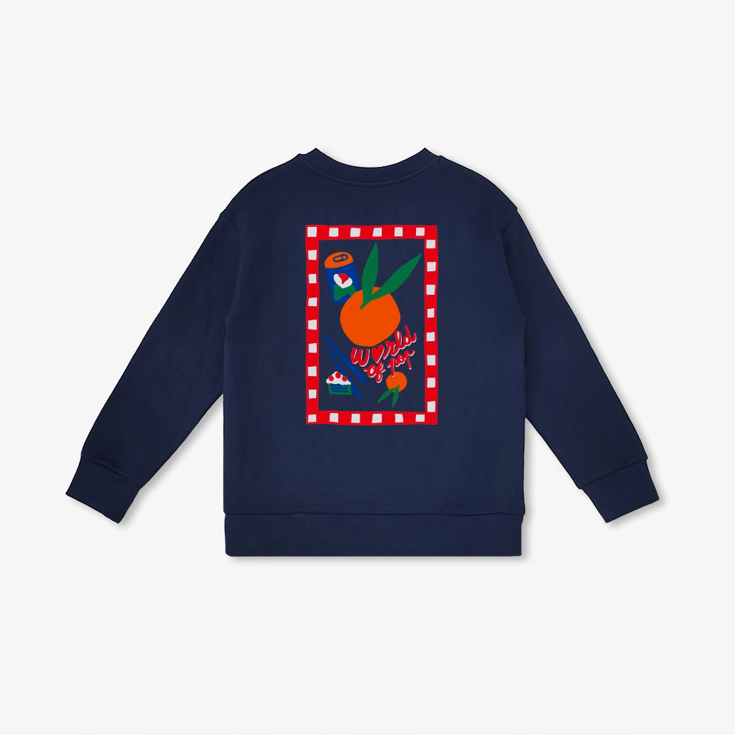 Sweatshirt devant dos bleu "Food Lovers" pour adultes en coton bio