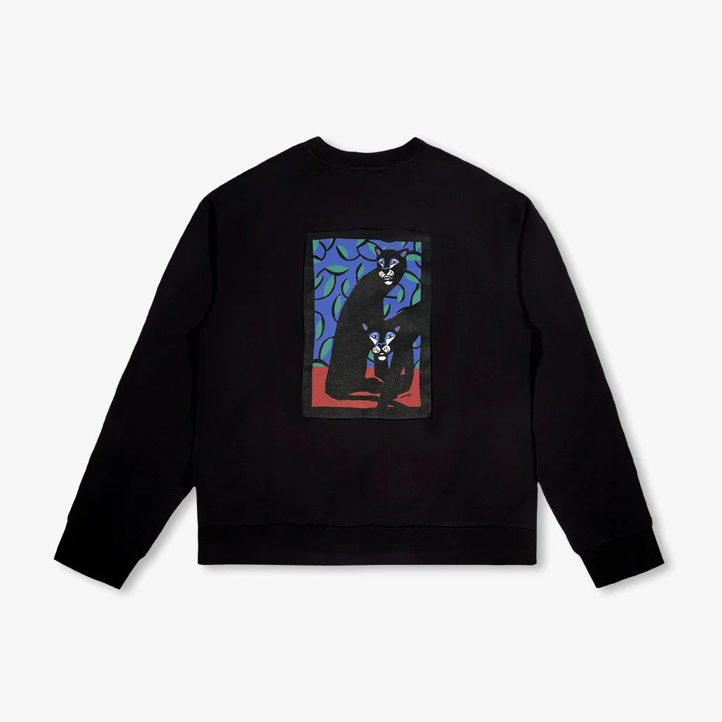 Sweat-shirt noir "Panthère" pour adultes