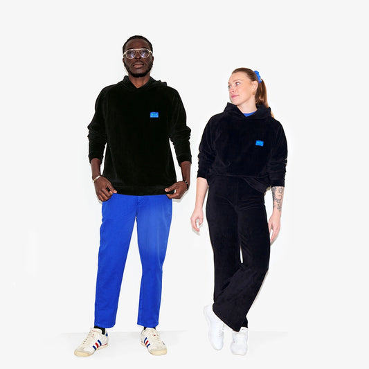 Sweat capuche noir W.O.P pour adultes en maille velours