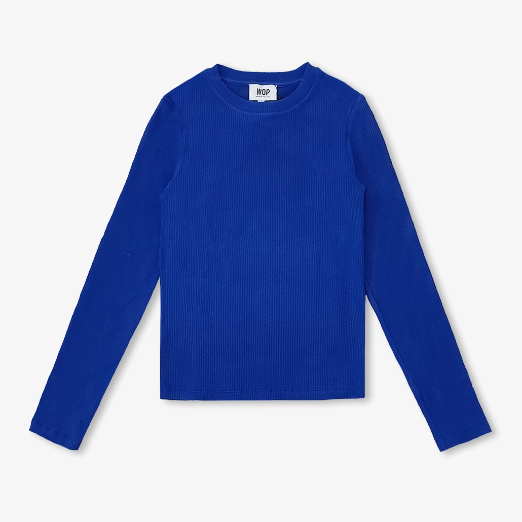 T-shirt manches longues "W.O.P" bleu et noir pour adultes