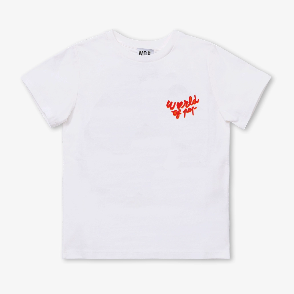 T-shirt blanc devant dos "Food Lovers" en coton bio pour enfants