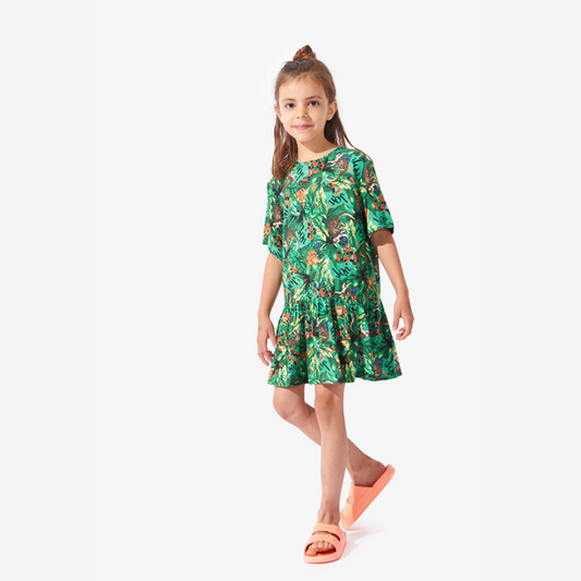 Robe imprimée "Amazonia" en viscose pour Enfants