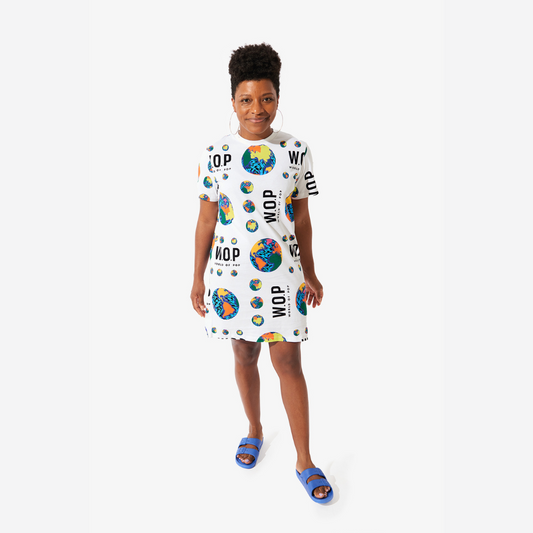 Robe imprimé All Over "Planètes" en Coton Bio