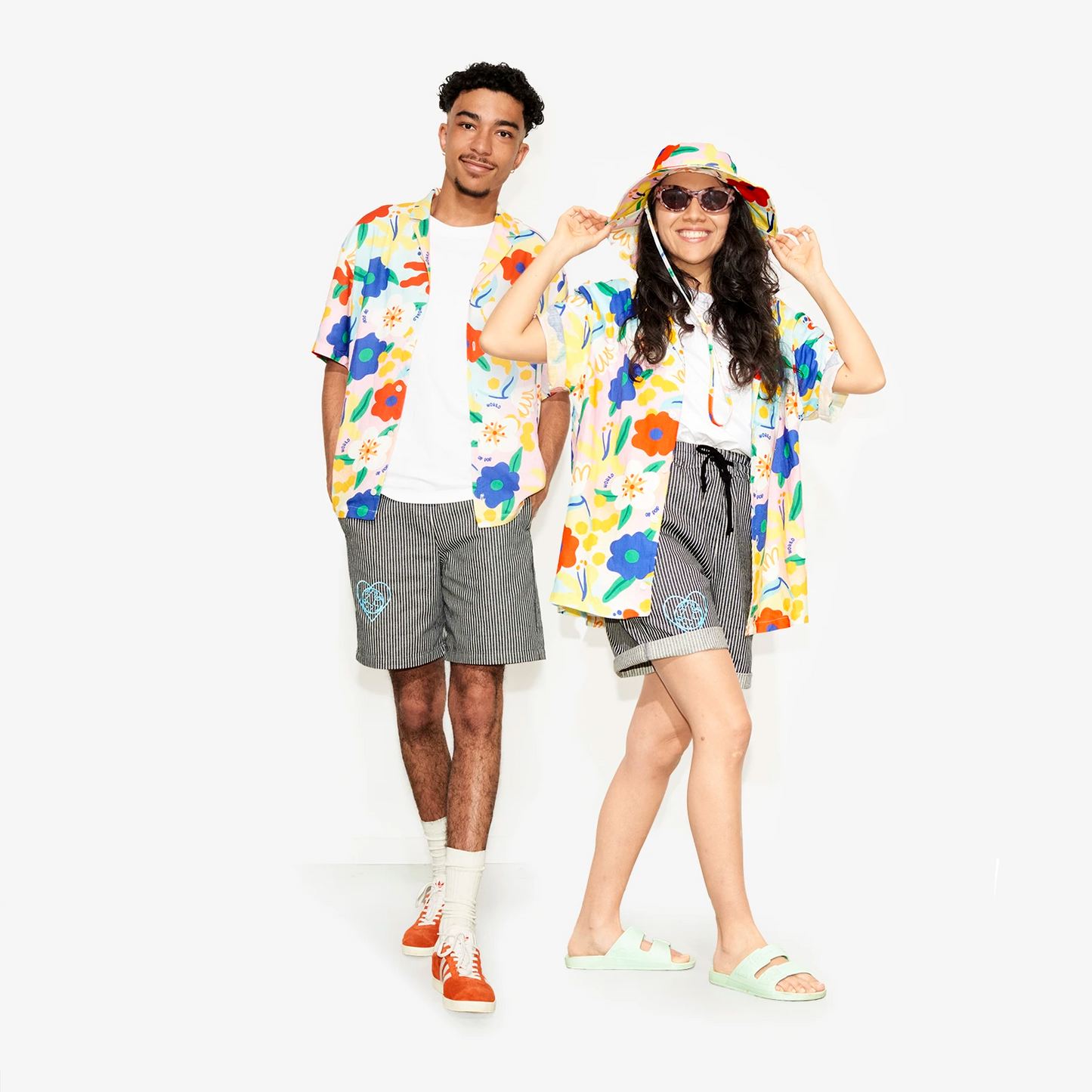 Chemise manche courte "Flower Power" pour adultes