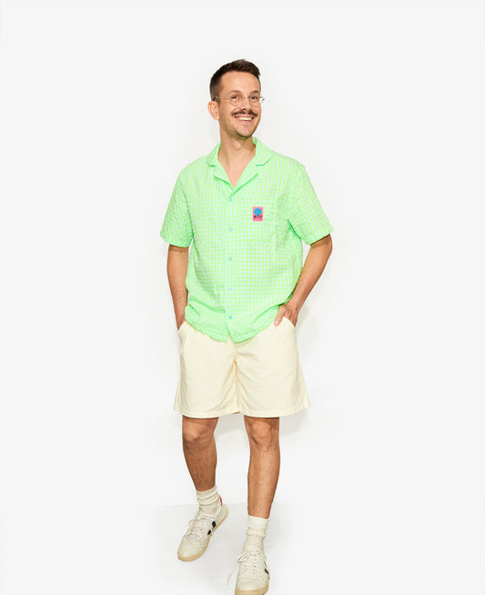 Chemise verte en seersucker pour adultes