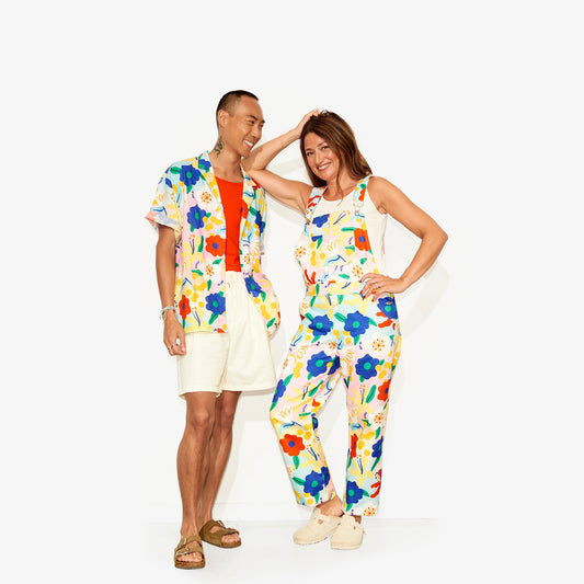 Salopette imprimé "Flower Power" pour adultes