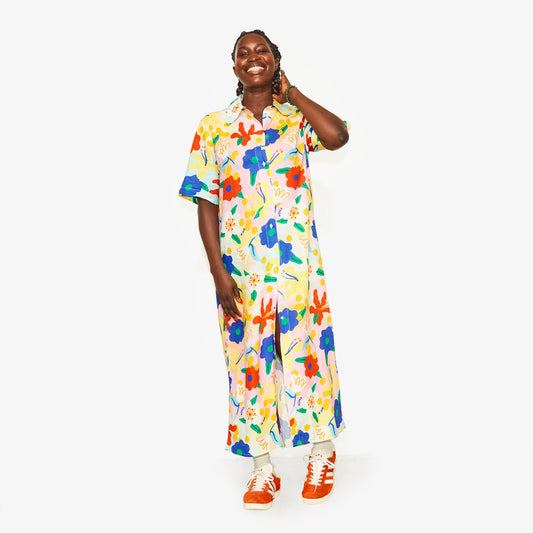 Robe en lin "Flower Power" pour adultes