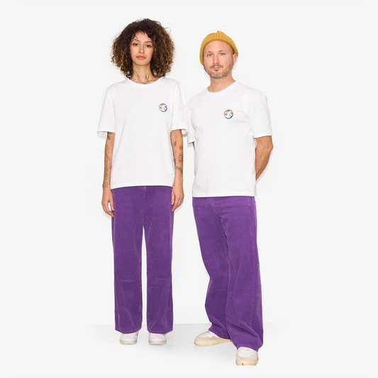 Pantalon violet en velours côtelé pour adultes