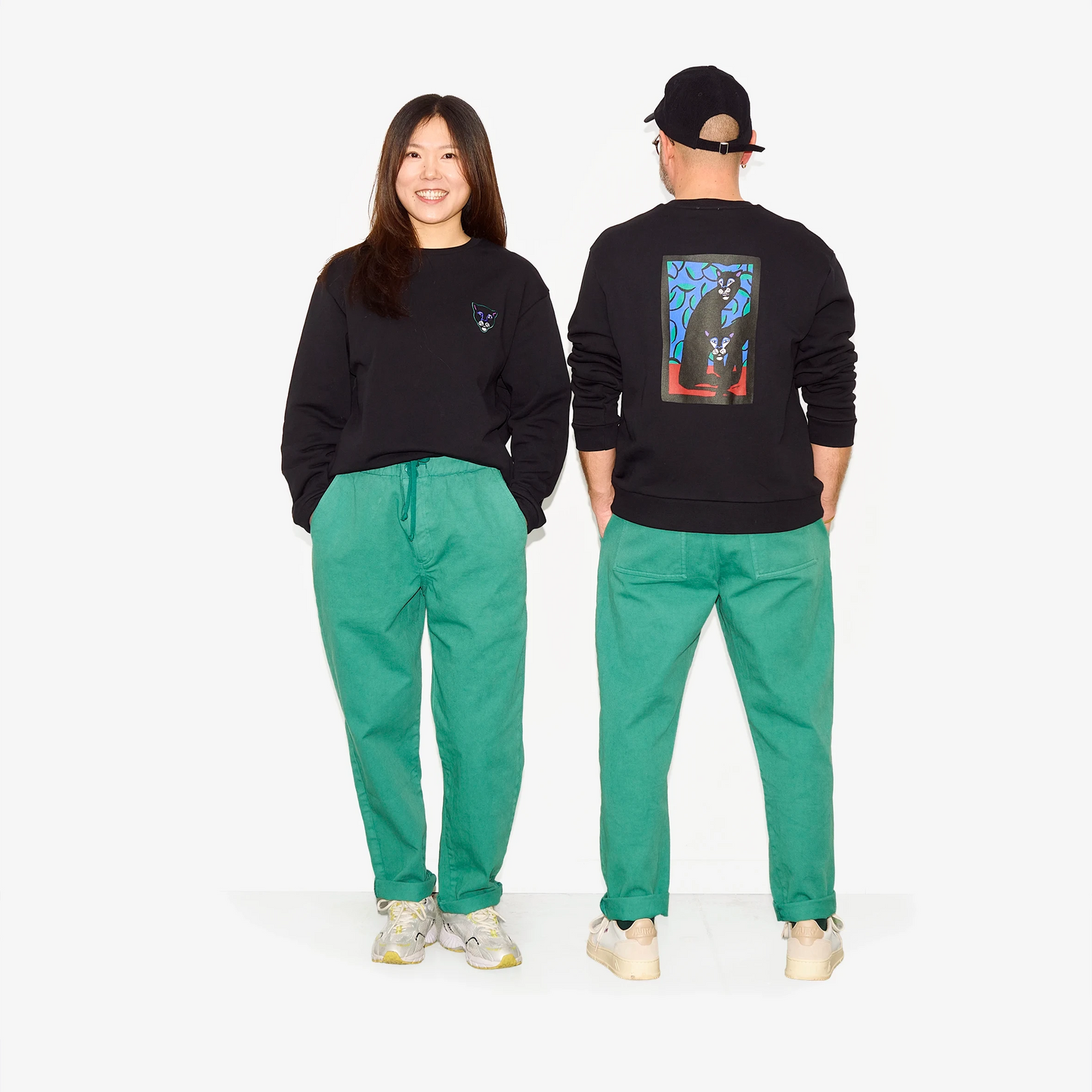 Pantalon vert coupe droite pour adultes