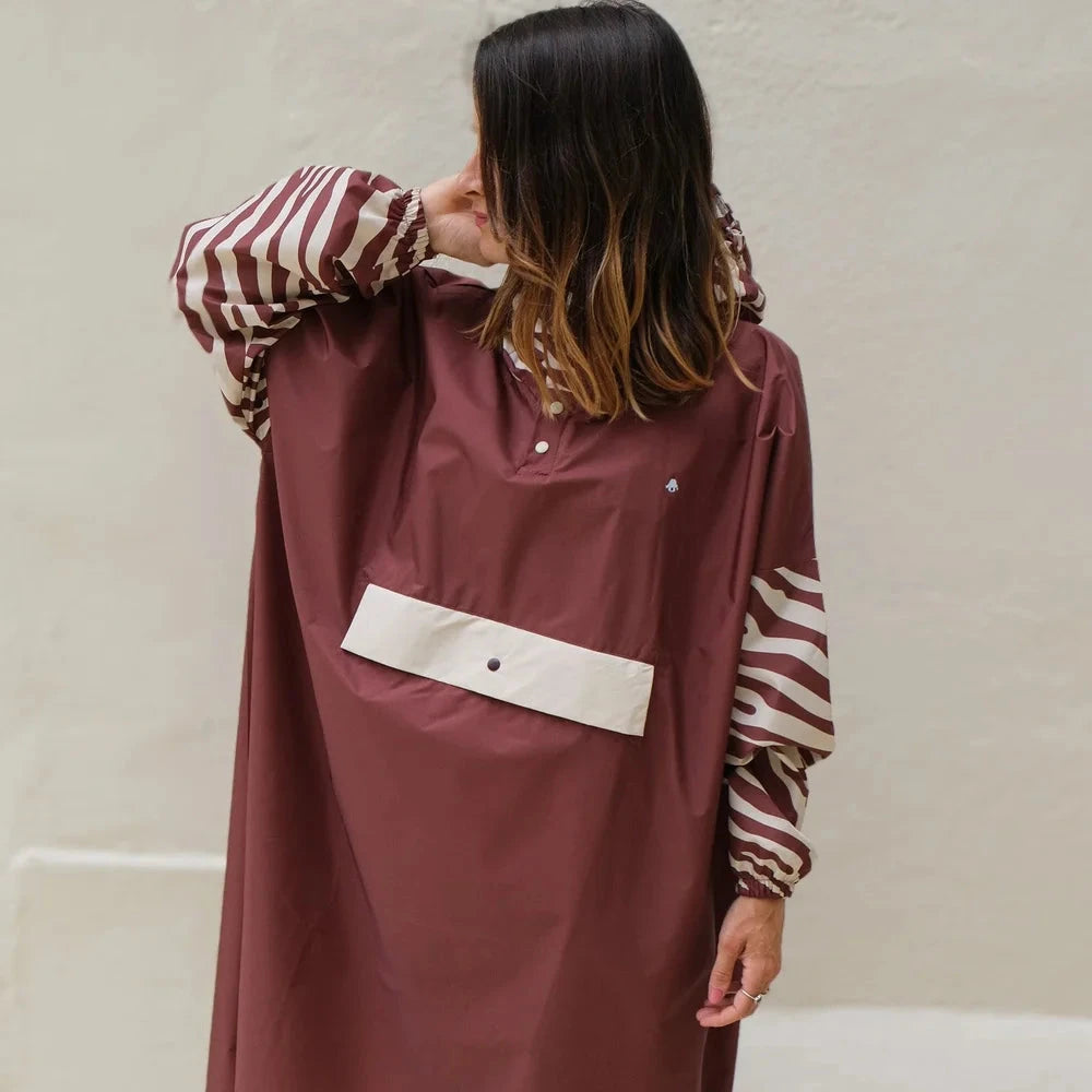 Poncho de pluie long Chocolate Zebra Adulte - Poule Party