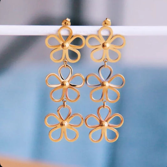 Boucles d'oreilles Triple Fleur - Bazou