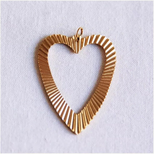 Breloque Grand coeur ouvert pour collier de perles - Bazou