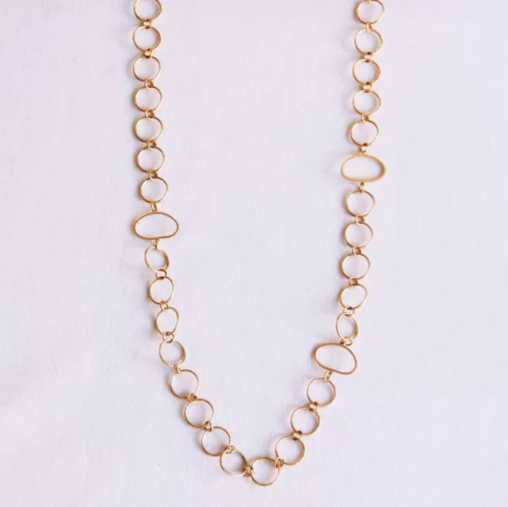 chaîne collier long cercles - Bazou