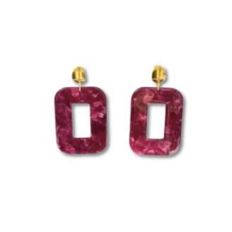 Boucles d'oreilles LOU Violet Aubergine - Atelier Marpo