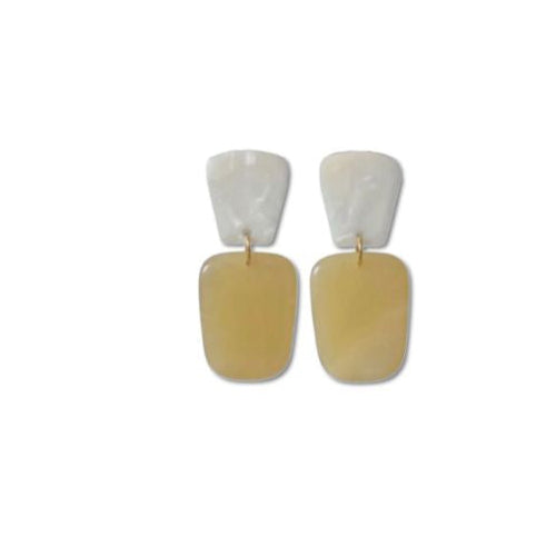 Boucles d'oreilles Martha Blanc/Jaune - Atelier Marpo