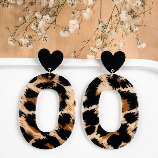 Boucles d'oreilles Isaure léopard tricolore- Numette