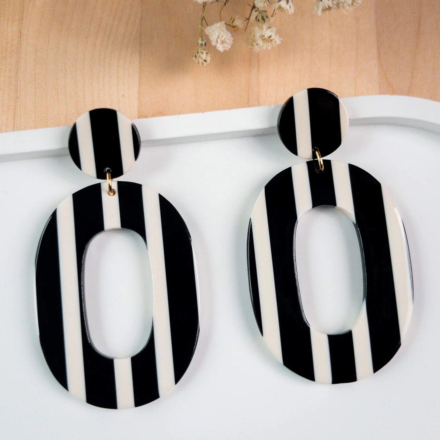 Boucles d'oreilles Mahault rayé - Numette