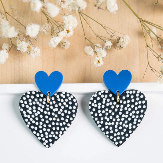 Boucles d'oreilles Maia noir à pois - Numette