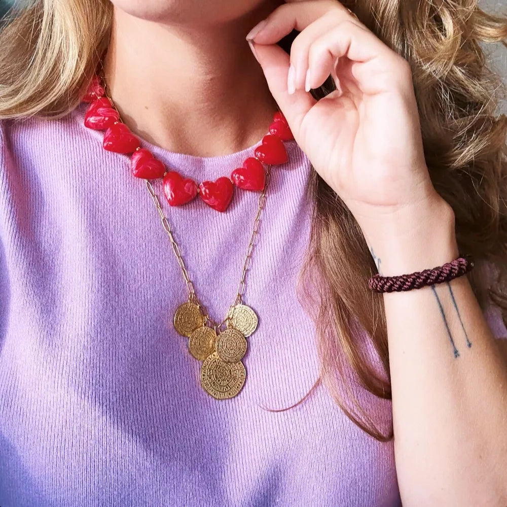 Collier de perles cœur XL - Bazou
