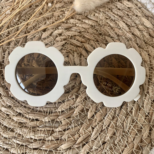 Lunettes de soleil fleurs blanches crème mat - J'adore Maman