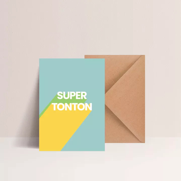 Carte postale avec enveloppe kraft - Super Tonton - Majo Edition