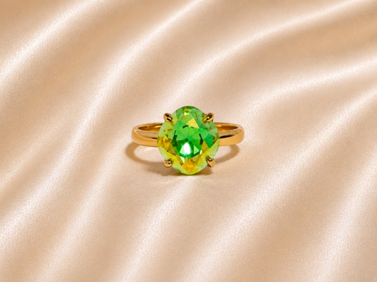 Bague ajustable MOZIE en acier doré inoxydable "Aurore Boréale" - NOAKIS