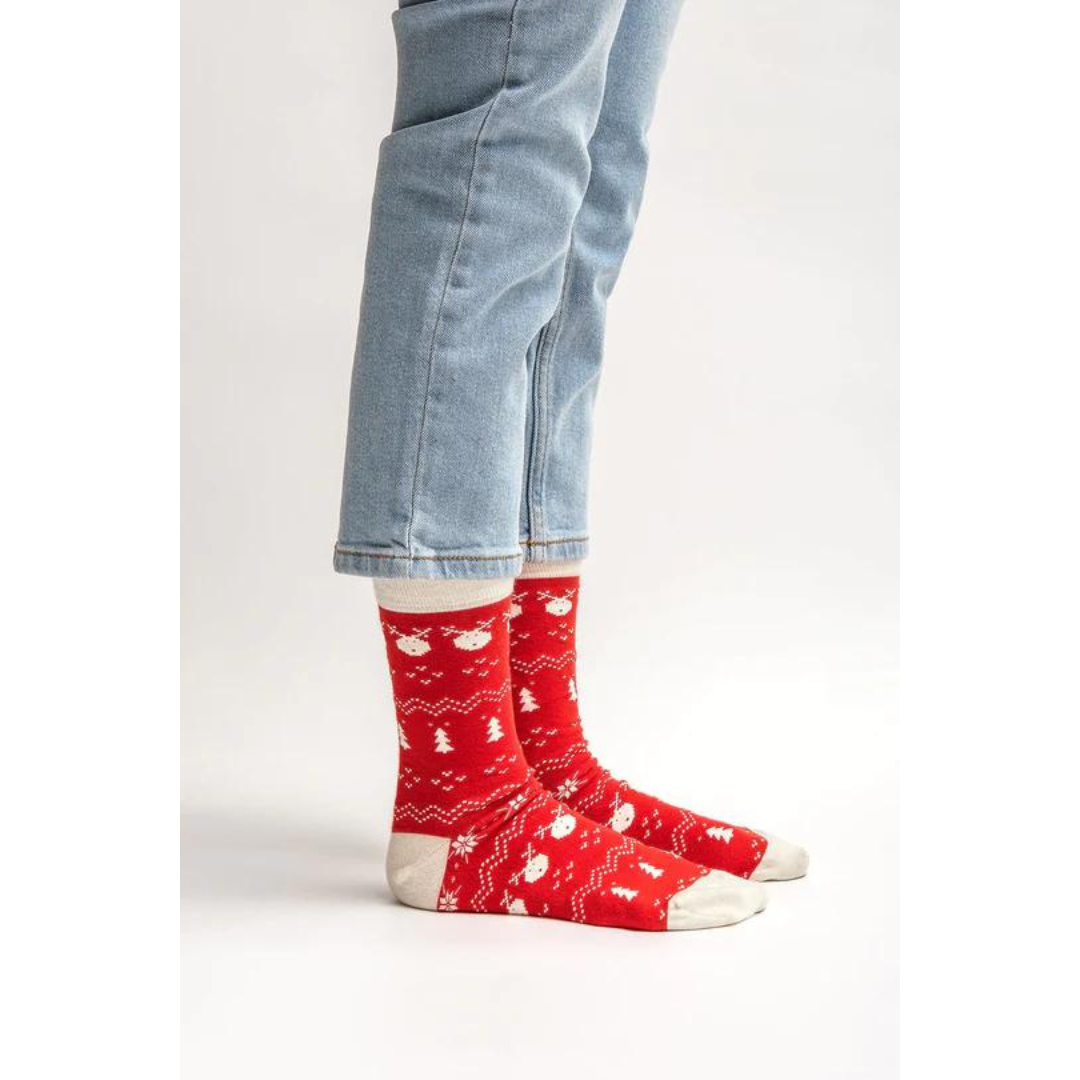 Chaussettes Cozy Xmas Red - Natural vibes
