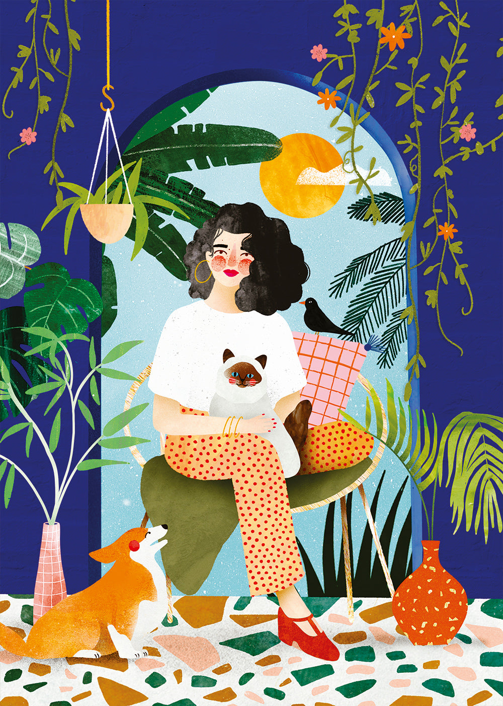 Puzzle 1000p Jardin Bleu- Pieces and Peace