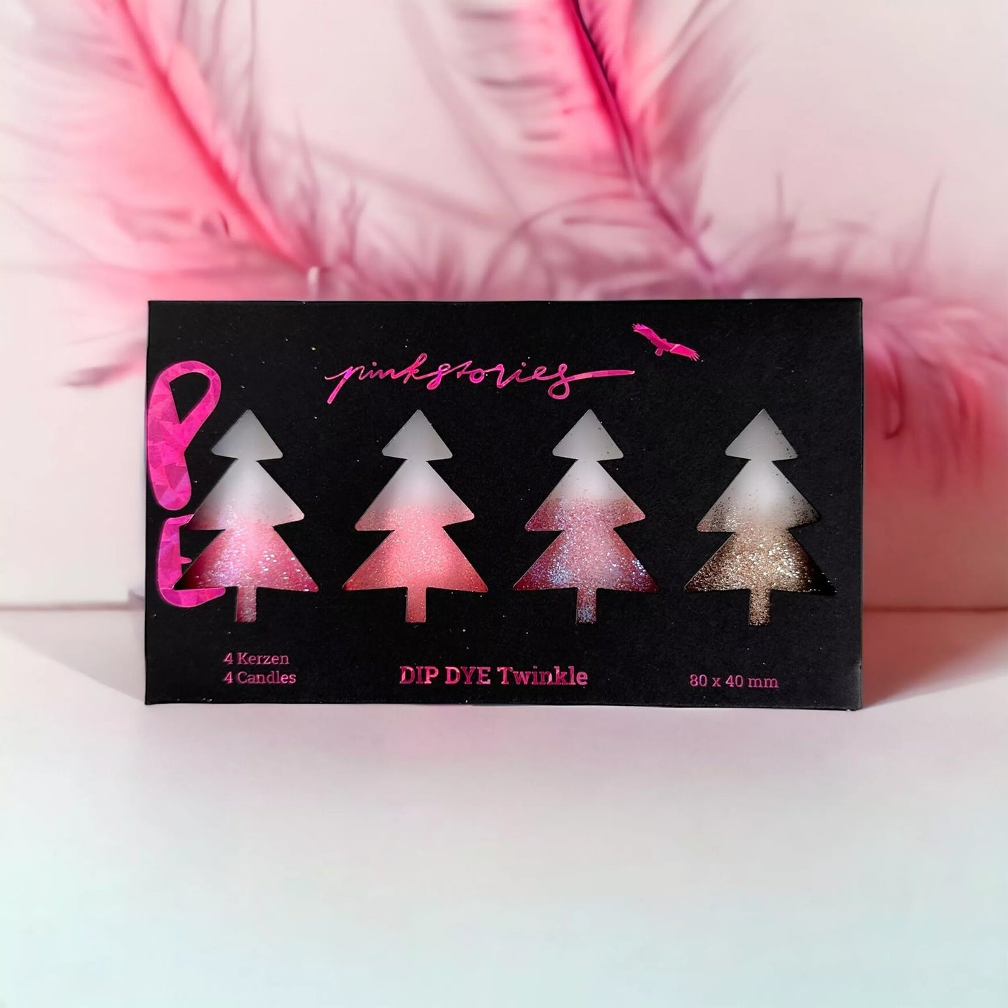 Bougies de Noël Dip Dye - Pink Stories