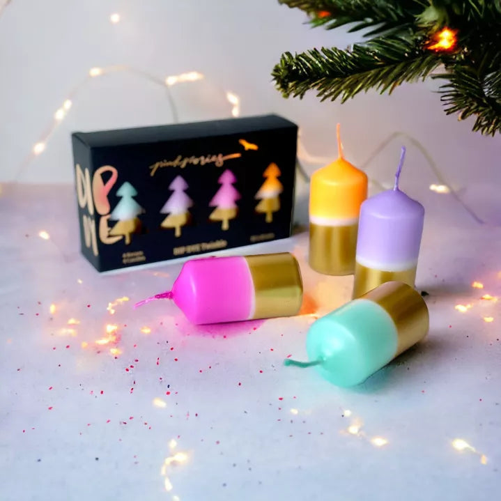 Bougies de Noël Dip Dye - Pink Stories
