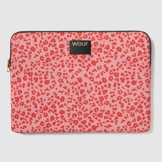 Pochette d'ordinateur 13-14 pouces Roar Rose Léopard - WOUF