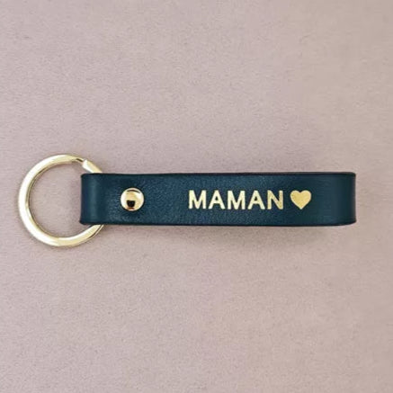 Porte-clés personnalisé en cuir "Maman" - Royal Marais
