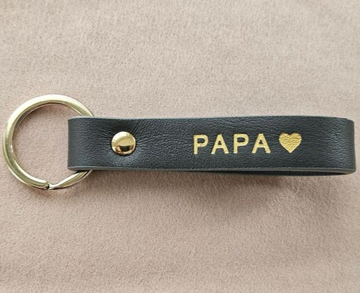 Porte-clés personnalisé en cuir "Papa" - Royal Marais