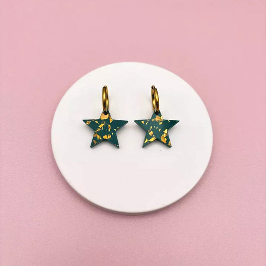 Boucles d'oreilles Créoles Etoiles - Studio Annette