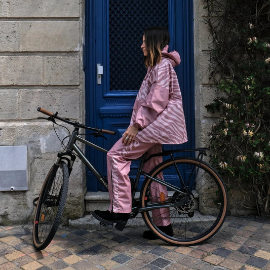 Poncho de pluie court imprimé Zèbra Adulte - Poule Party