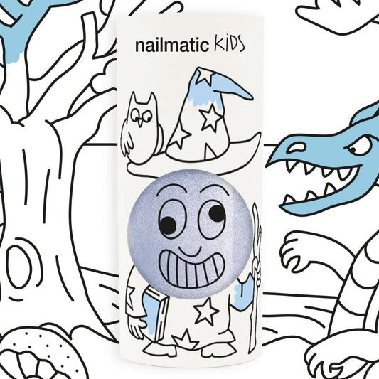 Vernis à l'eau Merlin bleu pailleté - Nailmatic