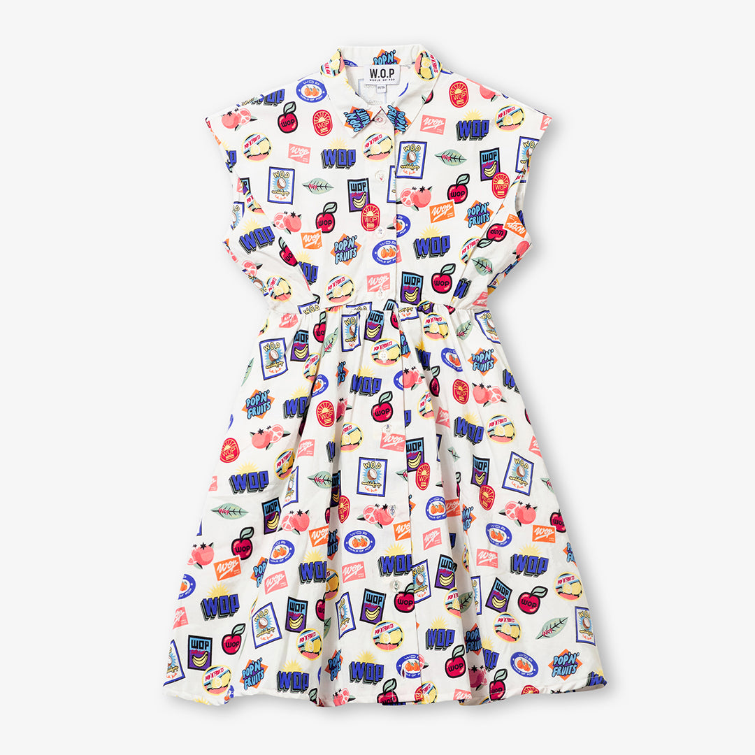 Robe "Tutti Frutti" imprimée pour enfants en Coton Bio
